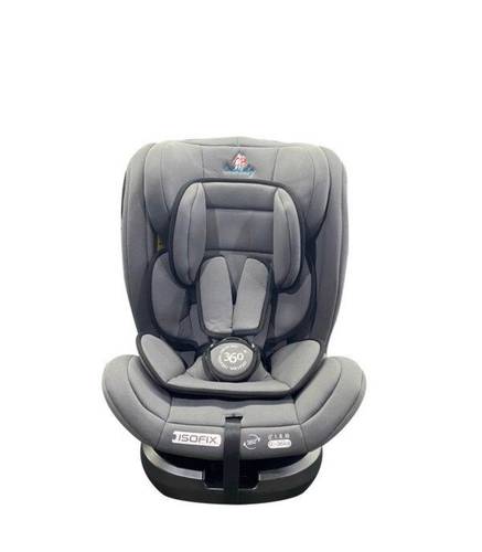 كرسي سيارة بدوران 360° وتثبيت آمن ISOFIX - رمادي