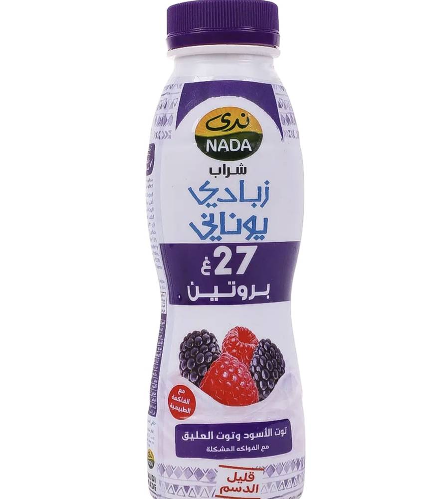 شراب زبادي يوناني  توت الأسود ندى 320م