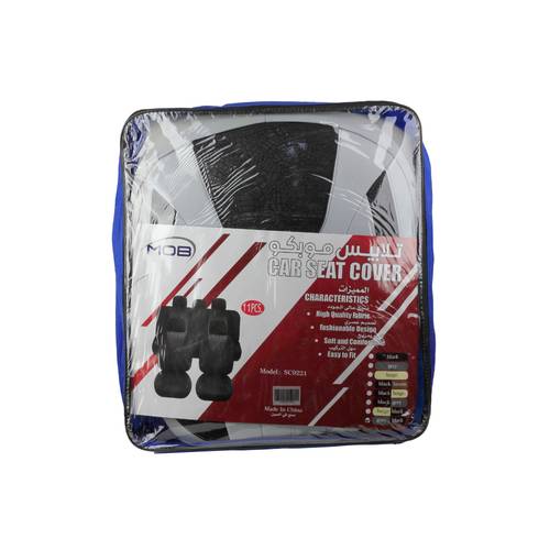 MOB Car Seat Cover Set 11 Pieces SC9221 – Grey + Black