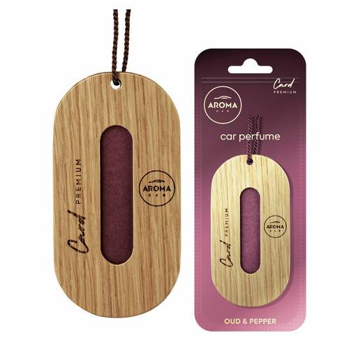 Aroma Car _ Premium Wooden Hanging Card Oud & Pepper