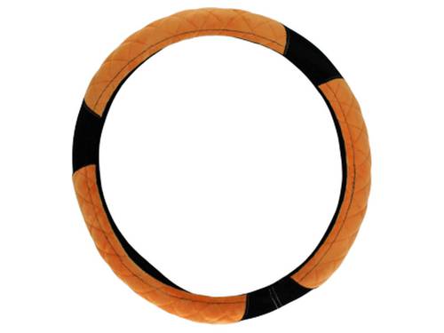 Steering wheel cover for car velvet,black and beige
