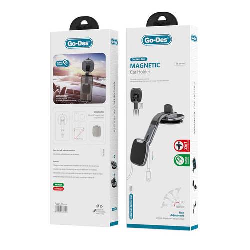 Go-Des Magnetic Phone Mount Car Phone Holder, Dashboard Mount Cell Phone Stand Suction Cup Holder
