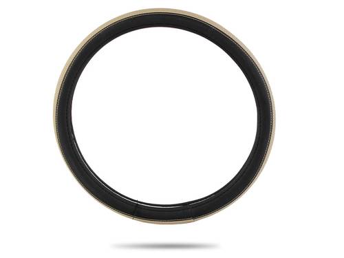 MOB Steering wheel cover leather Beige and black color, size L 38-39cm