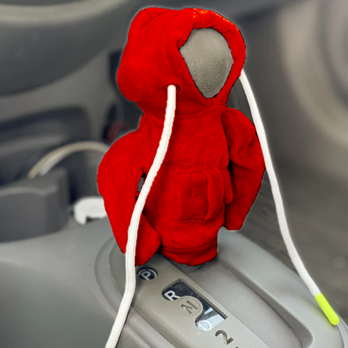 Universal and Fashionable Mini Hooded Sweatshirt For Auto Gear Knob, Red
