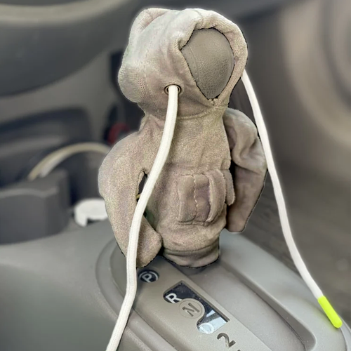 Universal and Fashionable Mini Hooded Sweatshirt For Auto Gear Knob, Gray
