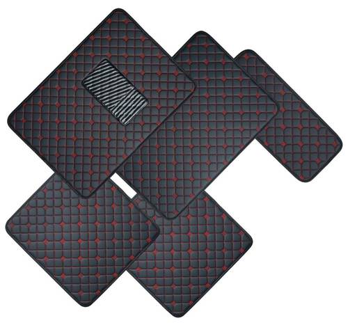 Diamond floor mattress leather 5 pieces black red line