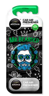 Aroma Car_Coral Mr. Bearded Car Air Freshener