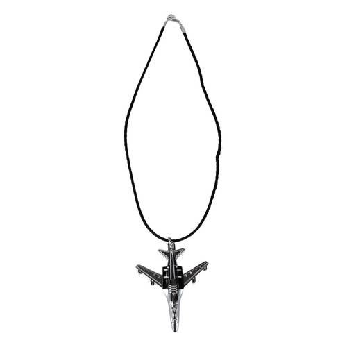 hanging chain in shape of silver airplane 