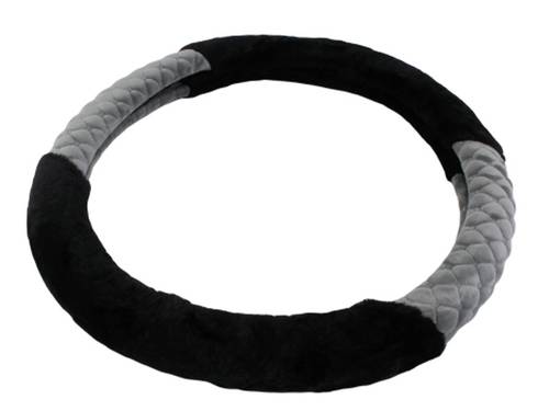Steering wheel cover velvet for cars,silver-black