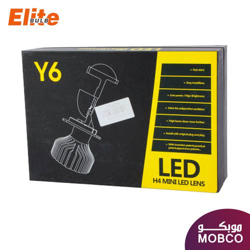 ELITE LED HEADLIGHT WITH MINI LENS Y6 H4 40W 4000LM 13.2V
