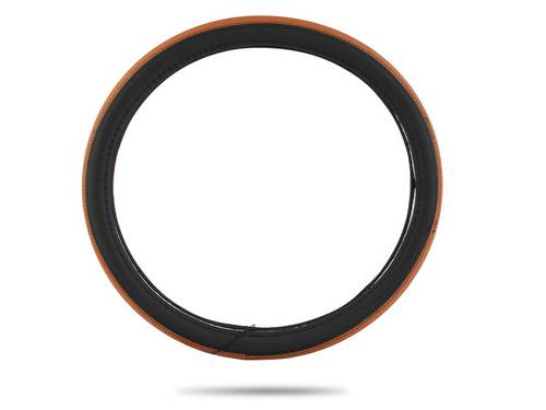 MOB Steering wheel cover leather Black with orange size L 38-39cm