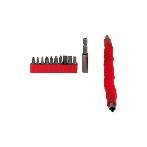Flexible Drill Bit Extension 275mm Bendable Soft Shaft with 10Pcs Screwdriver Bit Set 1Pc Magnetic Drill Extension Bar for Home Furniture