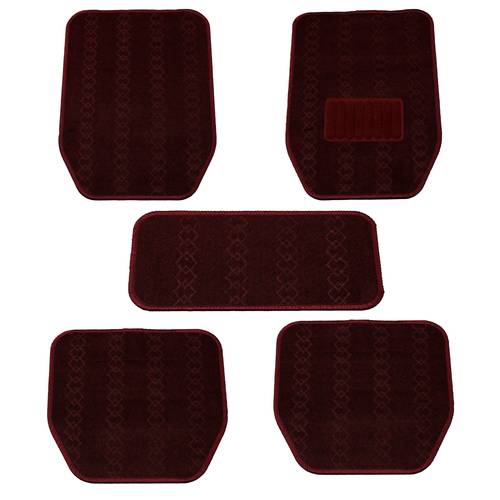 Oscar CM003 5‑Piece Burgundy Carpet Floor Mat Set