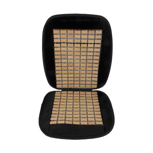Fabric back seat + beige beads and black