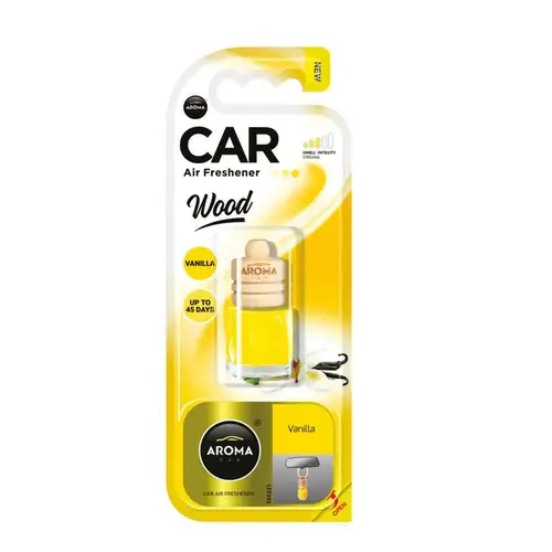Aroma Car _ Wood Vanilla  Hanging Jar Air Freshener, 6ml