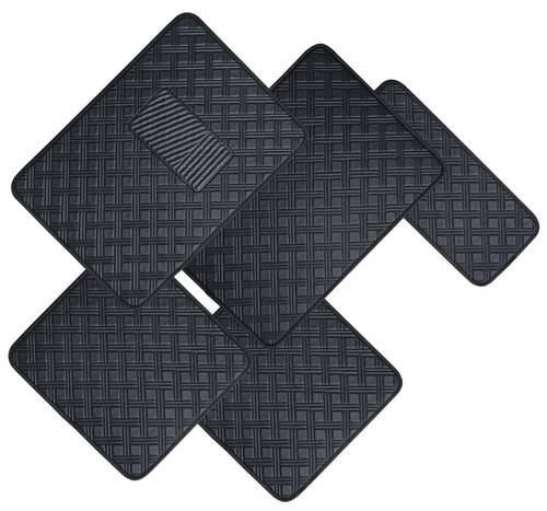 Diamond Floor Mattress Leather 5 Pieces Black