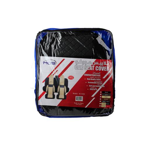 MOB Car Seat Cover Set 11 Pieces SC1909 – Full Black