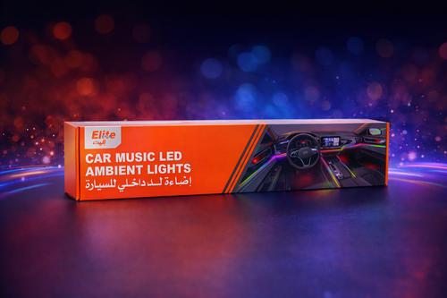 طقم إضاءة LED داخلية للسيارة RGB – عدد 18 قطعة (متفاعل مع الموسيقى) Elite