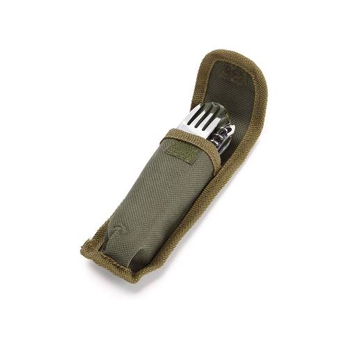 WING Stainless Steel Folding Camping Cutlery - 7 in 1 Multifunctional Folding Cutlery Knife Fork and Spoon Pocket Knife and Can Opener for Outdoor Ca