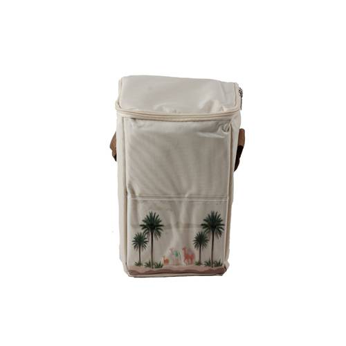 Classic coffee and tea  thermos bag, fabric,  white color – size  30 × 17 × 19 cm
