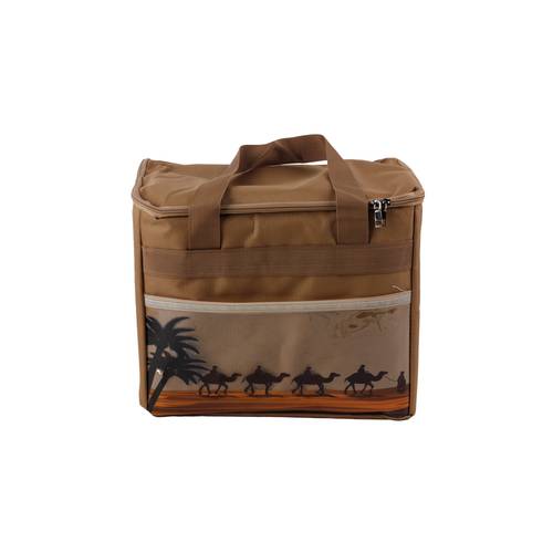 Classic coffee and tea  thermos bag, fabric,  beige color – size  30 × 20 × 36 cm