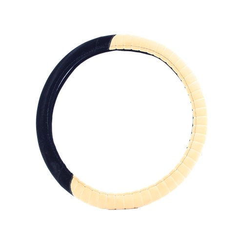 Steering wheel cover velvet black-beige