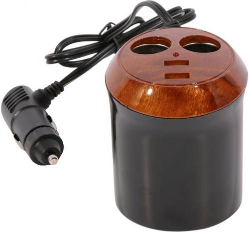 Wood Cigarette Lighter Power Socket, Brown
