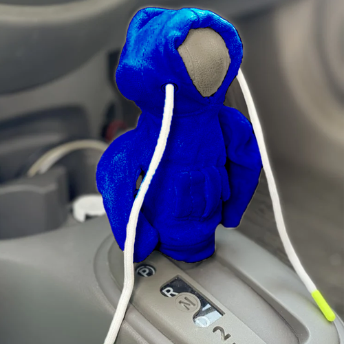 Universal and Fashionable Mini Hooded Sweatshirt For Auto Gear Knob, Blue