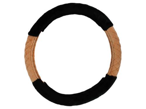 Steering wheel cover for car black an light Beige color Mob brand