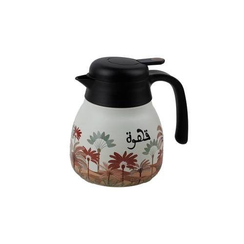 Palm-pattern tea and  coffee thermos,  1.2-liter capacity