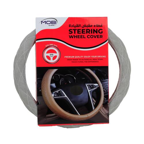 MOB Steering Wheel Cover Grey/Whiteline