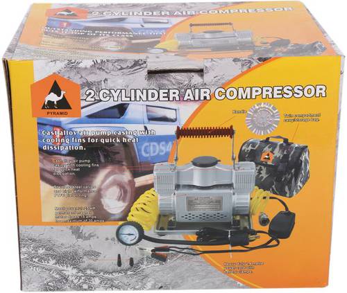 Pyramid Tire Inflator Air Compressor 2025 with Bag , 2 Cylinder , 30 PSI