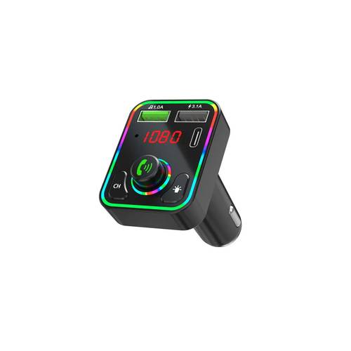 F3 Car FM Transmitter Colorful Breathing Atmosphere Lamp MP3 Player Charger