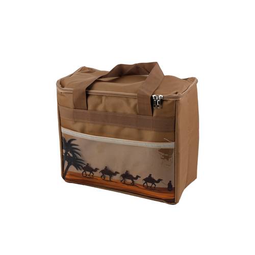 Classic coffee and tea  thermos bag, fabric,  beige color – size  30 × 20 × 36 cm