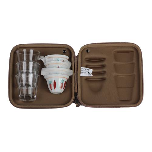 Safari 4_Piece Ceramic and 3_Piece Glass Coffee Cups