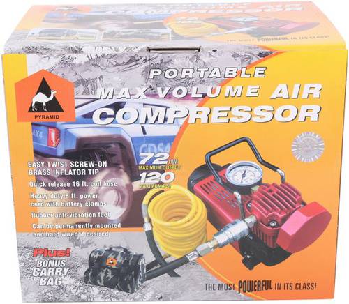 Pyramid Tire Inflator Air Compressor WM102-5C with Bag , Red