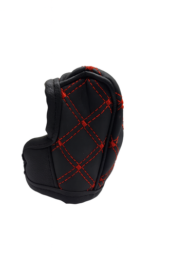 Gear Knob Cover – Red & Black Leather