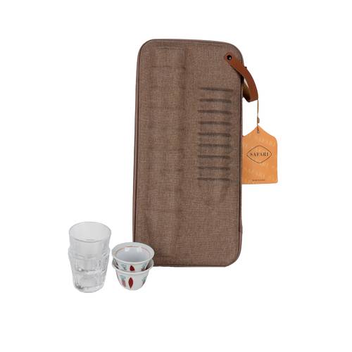 Safari 9_Piece Ceramic and 9_Piece Glass Coffee Cups