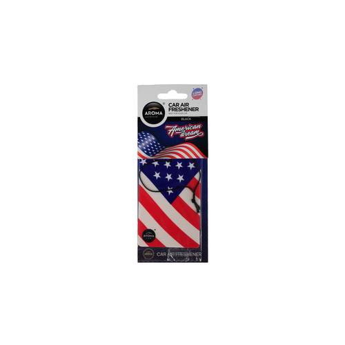 Aroma Car, Black Car Air Freshener in American Flag Dream