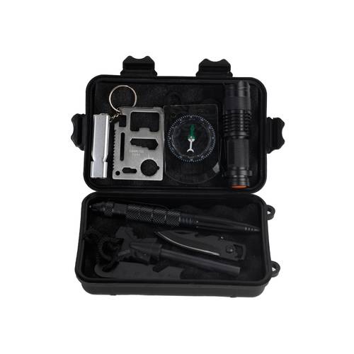 Emergency kit with flashlight