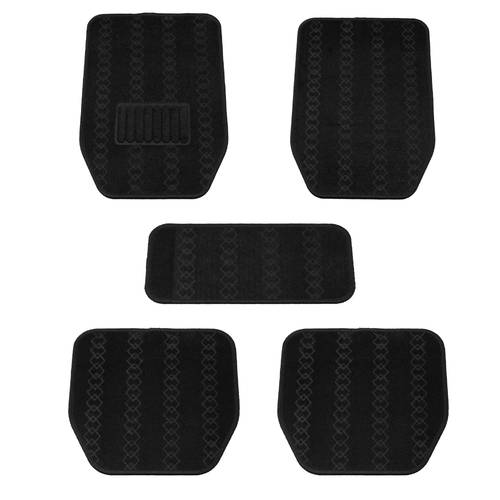 Oscar CM003 5‑Piece Black Carpet Floor Mat Set