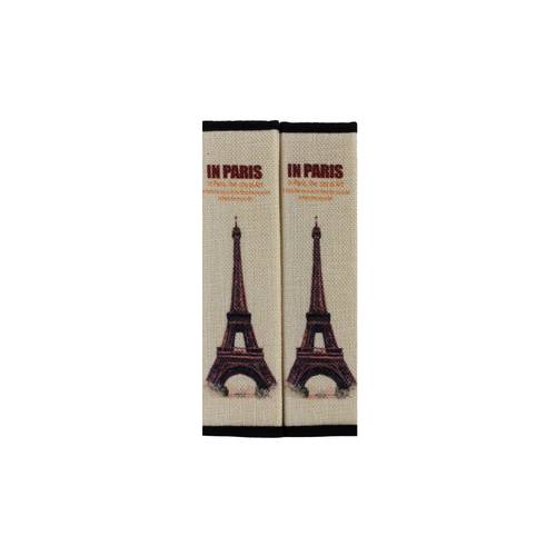 2 Pack Seatbelt Shoulder Pads for All Cars and Backpacks in Paris Design