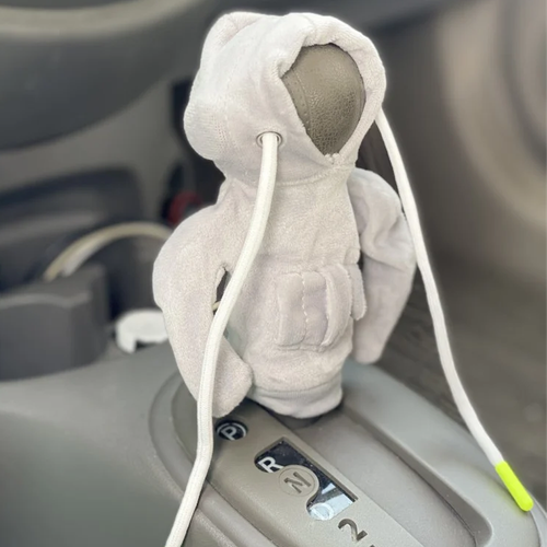 Universal and Fashionable Mini Hooded Sweatshirt For Auto Gear Knob, Off-White
