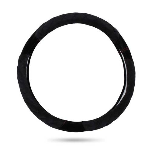 Steering wheel cover velvet black and red color