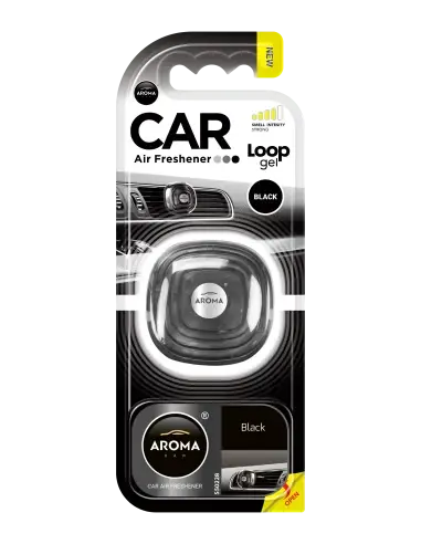 Aroma Car Loop Black _ Car Air Freshener Gel