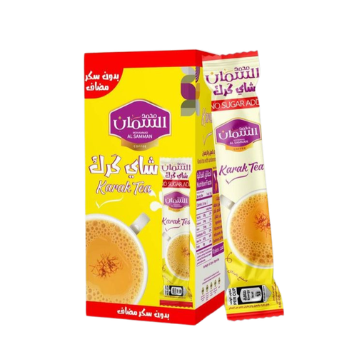 شاي كرك بالهيل والزعفران عشر حبات ب الكرتون (بدون سكر مضاف )
