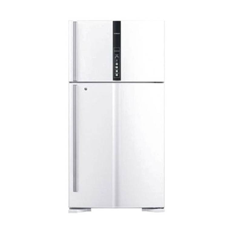 هيتاشي ثلاجة 21.20 قدم، 600 لتر، بابين، أبيض - R-V805PS1KV TWH