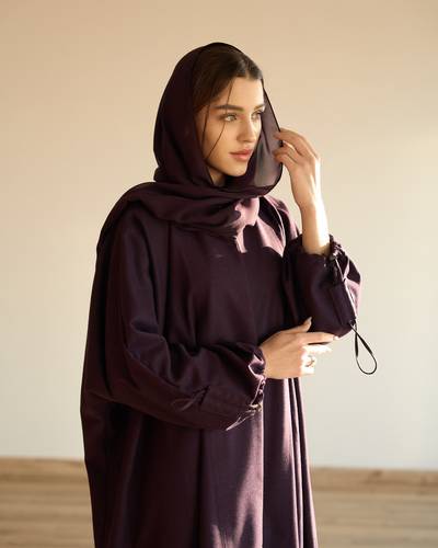 عباية صوف ناعم بنفسجي