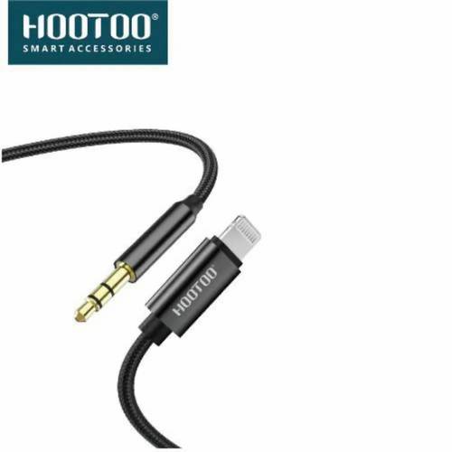 HOOTOO - وصلة الصوت للايفون من لايتنينج الى AUX قماش بطول 1M ماركة هوتو