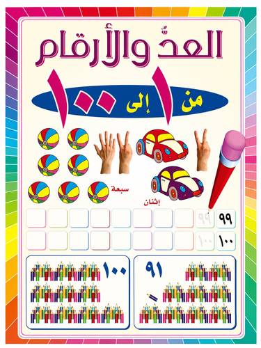 كتاب تعلم العد والارقام العربية من 1الى 100